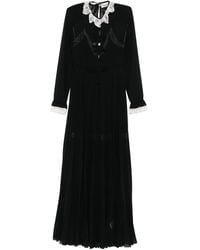 Vivetta - Lace-Trimmed Pleated Maxi Dress - Lyst