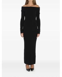 Max Mara - Geribbelde Off-Shoulder Maxi-Jurk - Lyst