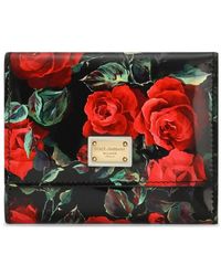 Dolce & Gabbana - Portafoglio Con Stampa Dauphine Rose - Lyst