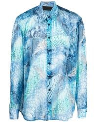 Tessitura - Chemise En Soie À Imprimé Peau De Serpent - Lyst