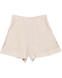 MC2 Saint Barth - Amani Linen Shorts With Polka Dots Print - Lyst