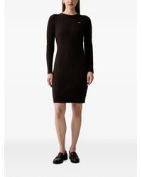 GANT - Cable-Knit Logo-Embroidered Mini Dress - Lyst