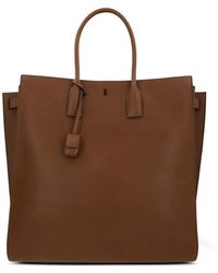 Saint Laurent - Top-Handles Leather Tote Bag - Lyst