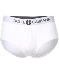 Dolce & Gabbana Elastic Waist Logo Briefs - White