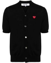 COMME DES GARÇONS PLAY - Logo-Patch Short-Sleeve Cardigan - Lyst