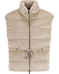 Peserico - Down And Viscose Velvet Waistcoat - Lyst