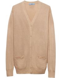 Prada - Cardigan Aus Kaschmir Mit Triangel-Logo - Lyst