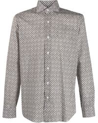 Barba Napoli - Geometric-print Cotton Shirt - Lyst