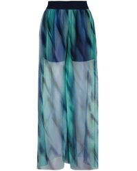 Armani Exchange - Abstract-print Wide-leg Trousers - Lyst