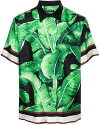 Dolce & Gabbana - Camisa con estampado de hojas - Lyst