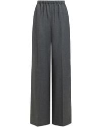 12 STOREEZ - Elastic-Waist Wool Straight Trousers - Lyst