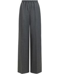 12 STOREEZ - Elastic-Waist Wool Straight Trousers - Lyst