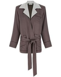 The Attico - Houndstooth Striped Blazer - Lyst