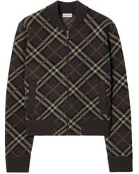 Burberry - Geruit Bomberjack Met Rits - Lyst