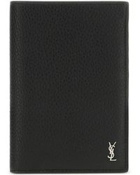Saint Laurent - Cassandre Logo-Detail Leather Wallet - Lyst