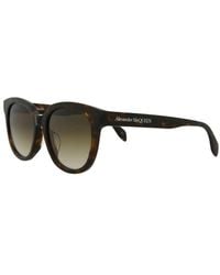 McQueen - Tortoiseshell-Effect Round-Frame Sunglasses - Lyst