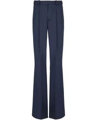 Balmain - Cotton Pleated Flared Trousers - Lyst