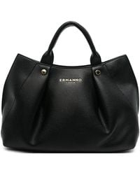 ERMANNO FIRENZE - Logo-Plaque Grained-Leather Tote Bag - Lyst