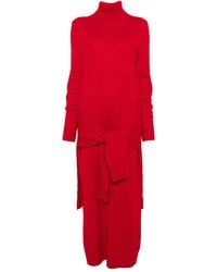 TOTEME - Gebreide Maxi-Jurk Met Col - Lyst