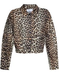Ganni - Leopard-Print Jacket - Lyst