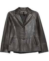 The Jackie Leathers - Button-Up Leather Jacket - Lyst
