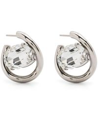 Marni - Twisted Rhinestone-embellished Hoop Earrings - Lyst