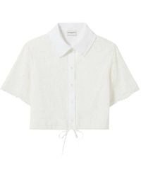 Claudie Pierlot - Blouse Verfraaid Met Kant En Trekkoord - Lyst