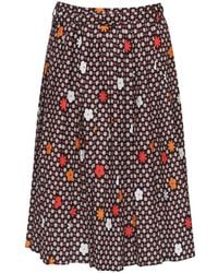 MM6 by Maison Margiela - Floral-Print Midi Skirt - Lyst