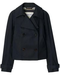 Burberry - Veste Courte À Boutonnière Croisée Et Ceinture - Lyst