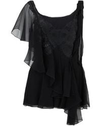 Alberta Ferretti - Asymmetric-Hem Top - Lyst
