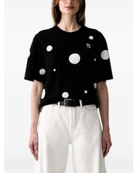 KARL LAGERFELD - Polka-Dot Logo-Patch T-Shirt - Lyst