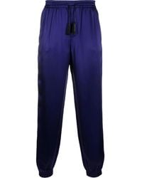 Saint Laurent - Tapered-Hose aus Seide - Lyst