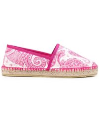 Womens Flats and flat shoes Etro Flats and flat shoes Save 7% Etro Cotton Paisley Printed Espadrilles in Pink 