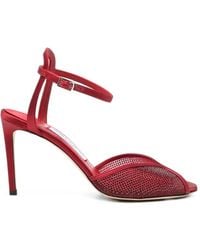 Jimmy Choo - Sandales Sacora En Résille À Ornements En Cristal - Lyst