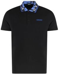 Versace - Cotton-Piqué Polo Shirt - Lyst