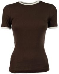 Prada - Ribbed-Knit Ringer T-Shirt - Lyst