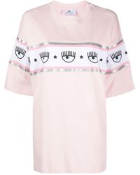 Chiara Ferragni - Logo-tape Cotton T-shirt - Lyst