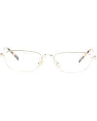 Miu Miu - Logo-Plaque Rectangle-Frame Glasses - Lyst