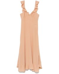 Chloé - Crêpe De Chine Maxi-Jurk - Lyst