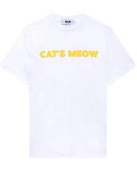 MSGM - Slogan-Print Crew-Neck T-Shirt - Lyst