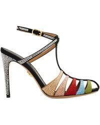 Ferragamo - 90Mm Crystal-Embellished Caged Sandals - Lyst
