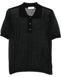 Ernest W. Baker Cable Knit Zip Polo in Black for Men | Lyst
