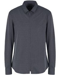 Giorgio Armani - Geometric-pattern Zip-up Shirt - Lyst