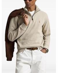 Polo Ralph Lauren - Quarter-Zip Logo-Embroidered Sweater - Lyst