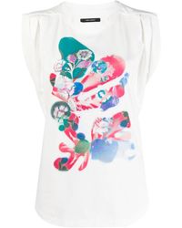 Isabel Marant - Graphic-Print Cap-Sleeve T-Shirt - Lyst