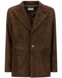 MARSĒM - Single-Breasted Suede Blazer - Lyst