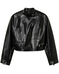 Twinset - Faux-Leather Biker Jacket - Lyst