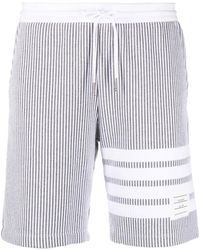 Thom Browne - 4-Bar Stripe Seersucker Shorts - Lyst