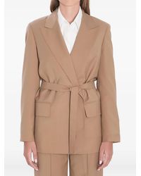 Max Mara - Blazer con cinturón y solapas de pico - Lyst