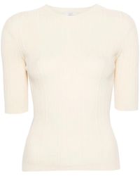 Peserico - Gerippter Pullover Mit Kurzen Ärmeln - Lyst